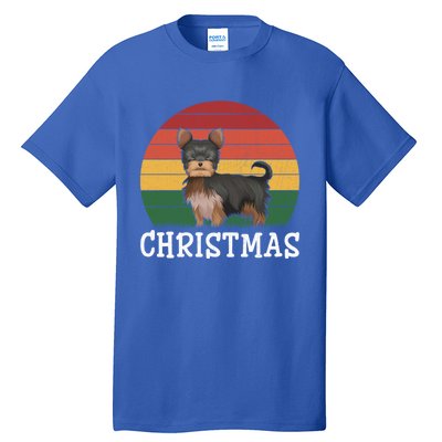 Matching Holiday Outfits Retro Yorkshire Terrier Christmas Gift Tall T-Shirt