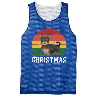 Matching Holiday Outfits Retro Yorkshire Terrier Christmas Gift Mesh Reversible Basketball Jersey Tank