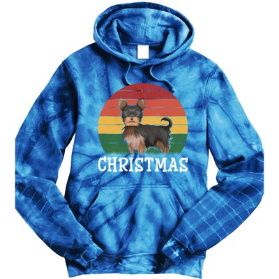 Matching Holiday Outfits Retro Yorkshire Terrier Christmas Gift Tie Dye Hoodie