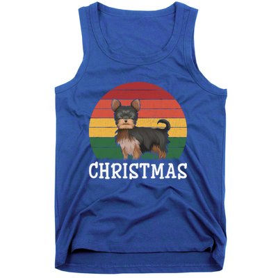 Matching Holiday Outfits Retro Yorkshire Terrier Christmas Gift Tank Top