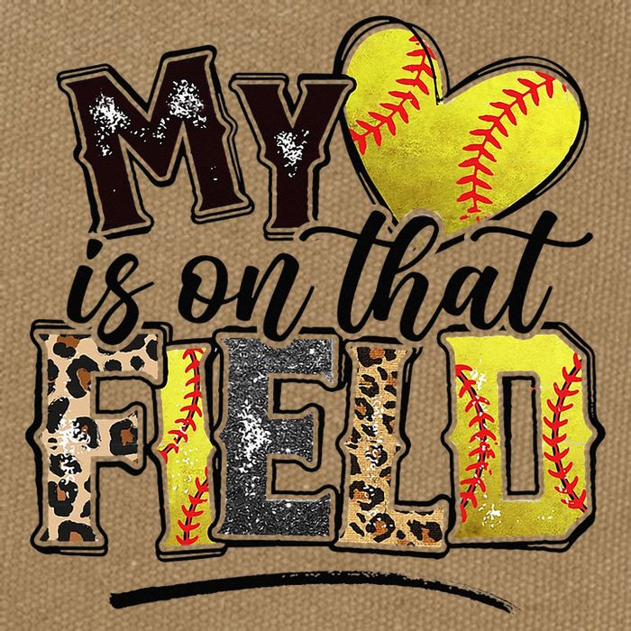 My Heart On That Field Leopard Softball Mama Mom Mothers Day Cotton Canvas Backpack