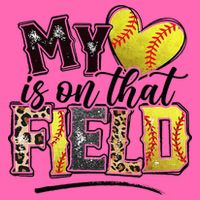 My Heart On That Field Leopard Softball Mama Mom Mothers Day Stripe Pom Pom Beanie
