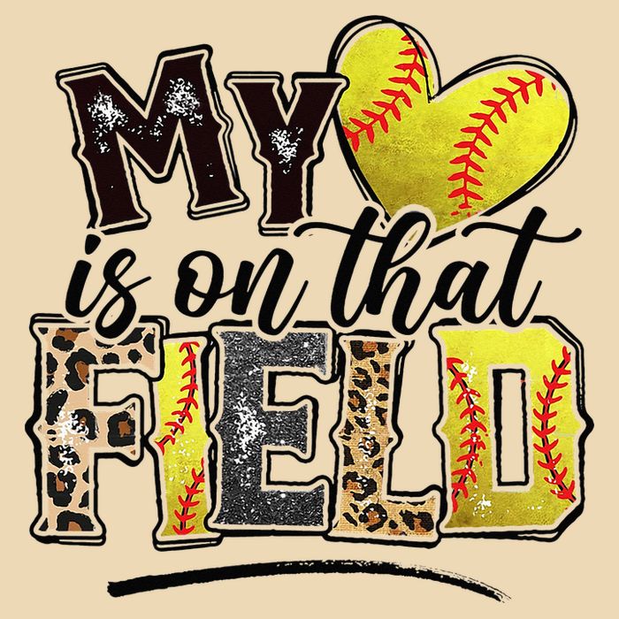 My Heart On That Field Leopard Softball Mama Mom Mothers Day Drawstring Bag