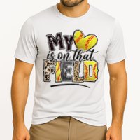 My Heart On That Field Leopard Softball Mama Mom Mothers Day Cooling Performance Crew T-Shirt
