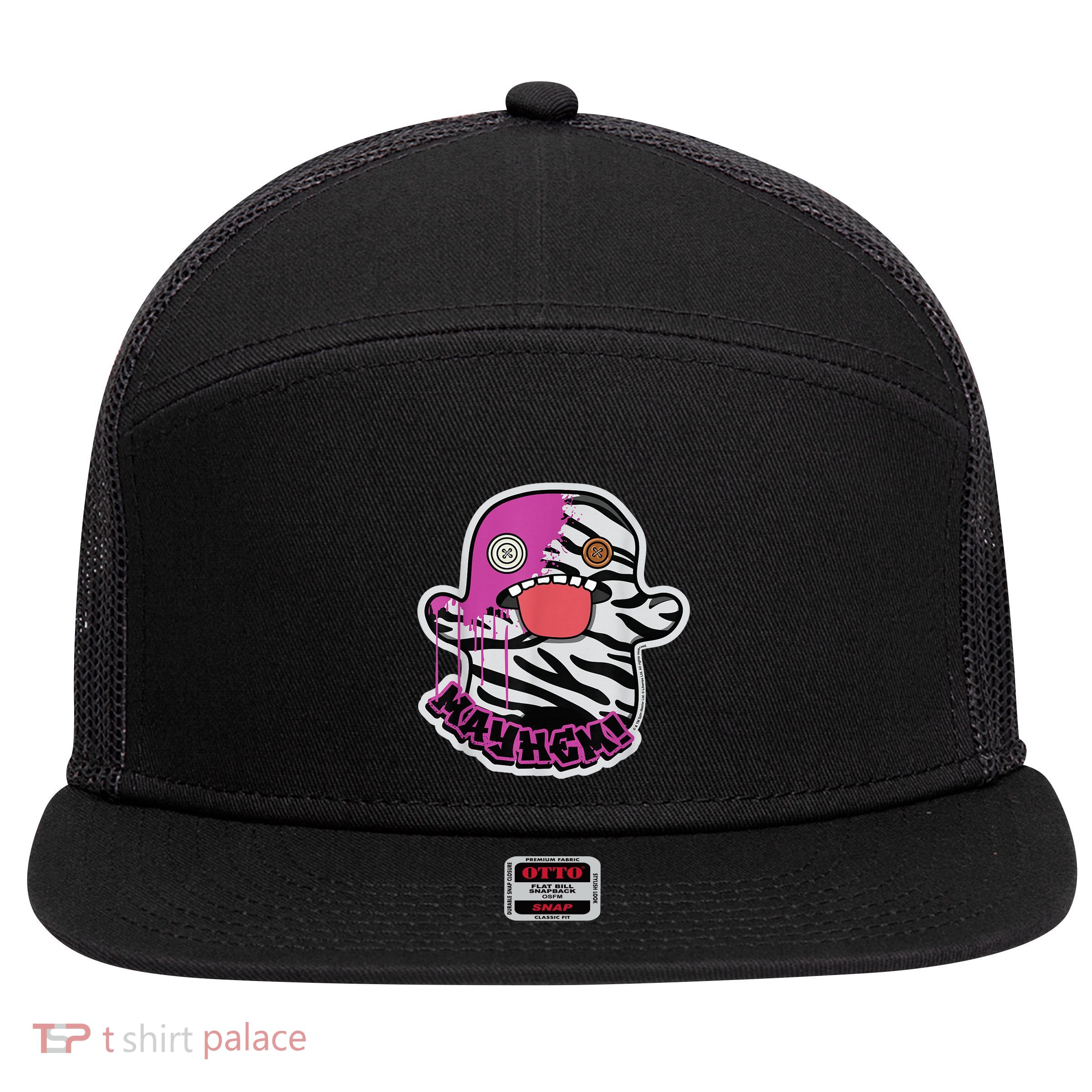 May Hem Oogah Boogah Zebra Paint Splat 7 Panel Mesh Trucker Snapback Hat