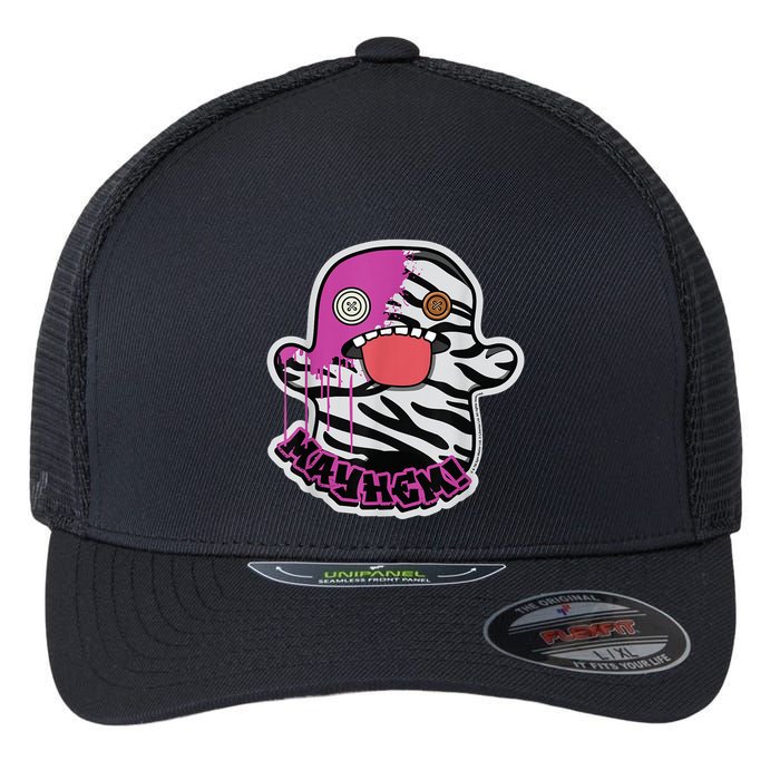 May Hem Oogah Boogah Zebra Paint Splat Flexfit Unipanel Trucker Cap