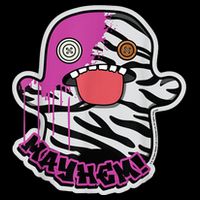May Hem Oogah Boogah Zebra Paint Splat Flexfit Unipanel Trucker Cap