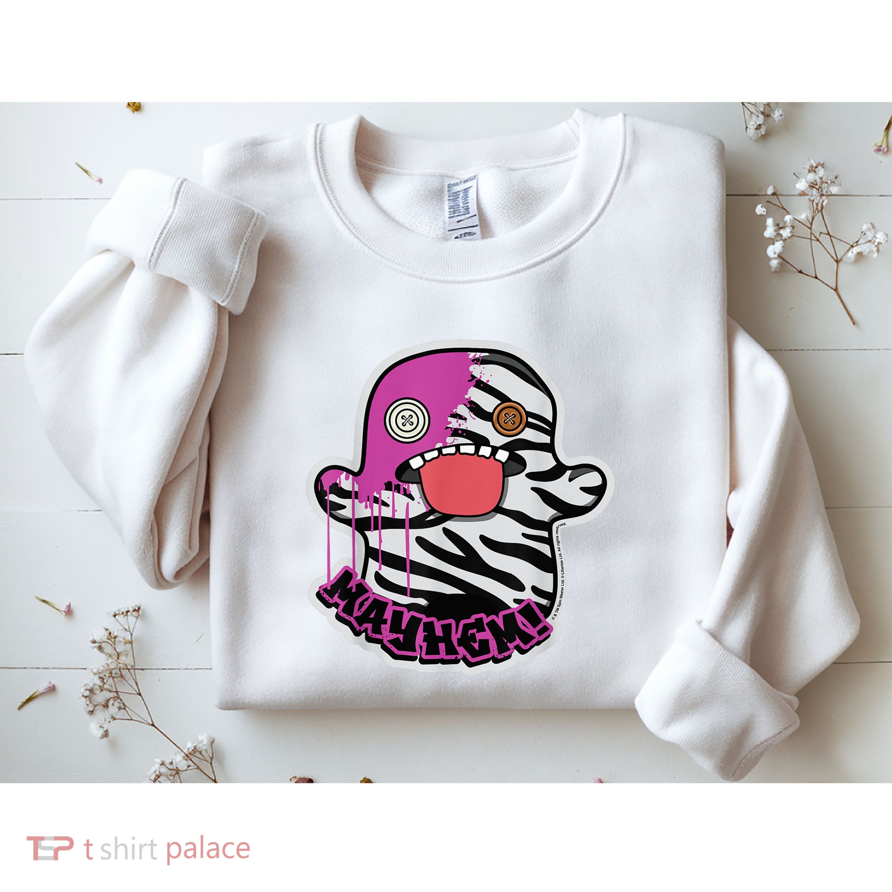 May Hem Oogah Boogah Zebra Paint Splat Sweatshirt