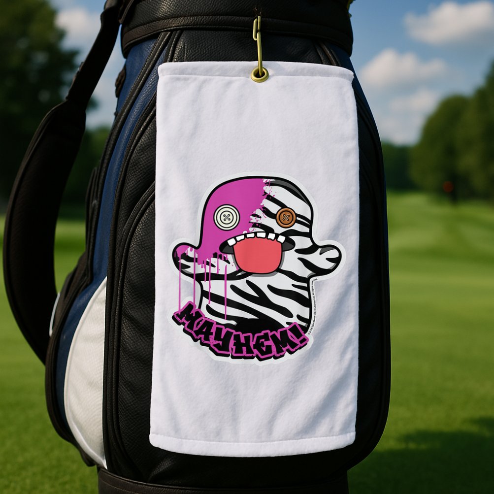 May Hem Oogah Boogah Zebra Paint Splat Golf Towel