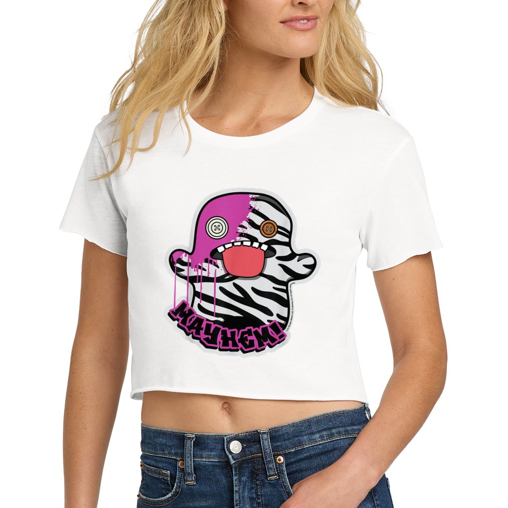 May Hem Oogah Boogah Zebra Paint Splat Crop Top