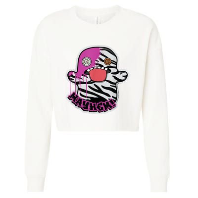 May Hem Oogah Boogah Zebra Paint Splat Cropped Pullover Crew