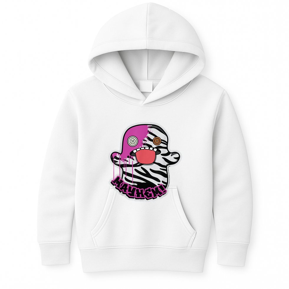 May Hem Oogah Boogah Zebra Paint Splat Kids Hoodie