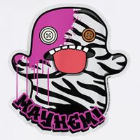 May Hem Oogah Boogah Zebra Paint Splat Short Acrylic Beanie