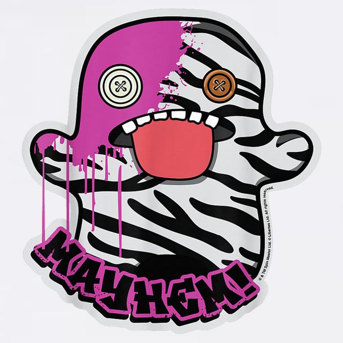 May Hem Oogah Boogah Zebra Paint Splat Short Acrylic Beanie
