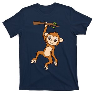 Monkey Hanging On Branch Ape Cute Monkey T-Shirt