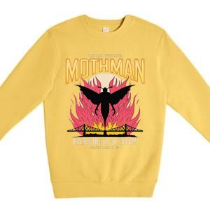 Mothman Harbinger Of Doom Cryptid Legends Graphic Mysterious Premium Crewneck Sweatshirt