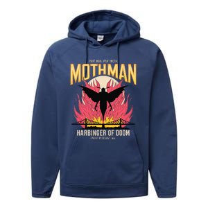 Mothman Harbinger Of Doom Cryptid Legends Graphic Mysterious Performance Fleece Hoodie