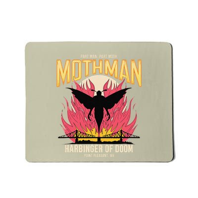 Mothman Harbinger Of Doom Cryptid Legends Graphic Mysterious Mousepad