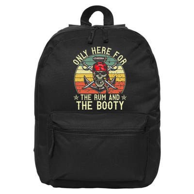 mb Here Only For The Rum And The Booty Pirate Halloween 16 in Basic Backpack