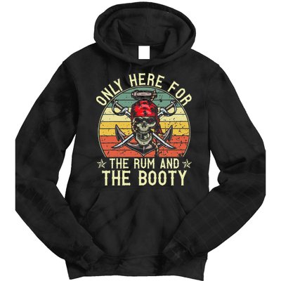 mb Here Only For The Rum And The Booty Pirate Halloween Tie Dye Hoodie