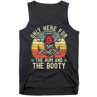 mb Here Only For The Rum And The Booty Pirate Halloween Tank Top