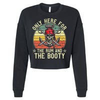 mb Here Only For The Rum And The Booty Pirate Halloween Cropped Pullover Crew