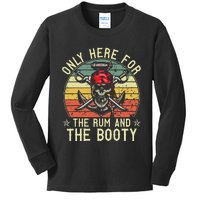 mb Here Only For The Rum And The Booty Pirate Halloween Kids Long Sleeve Shirt