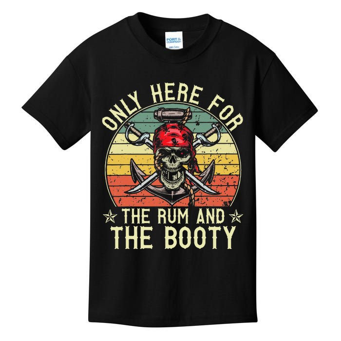 mb Here Only For The Rum And The Booty Pirate Halloween Kids T-Shirt