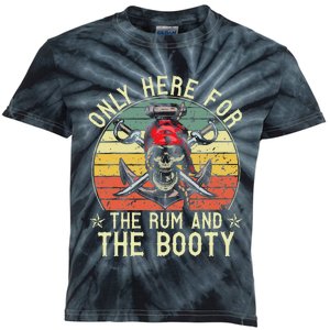 mb Here Only For The Rum And The Booty Pirate Halloween Kids Tie-Dye T-Shirt