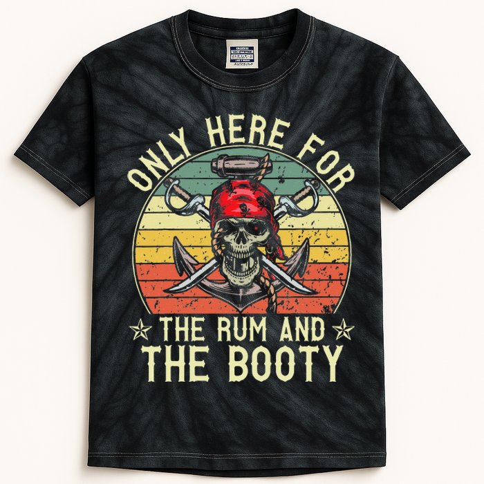 mb Here Only For The Rum And The Booty Pirate Halloween Kids Tie-Dye T-Shirt