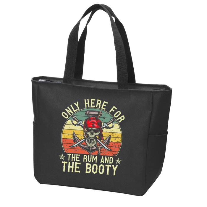 mb Here Only For The Rum And The Booty Pirate Halloween Zip Tote Bag