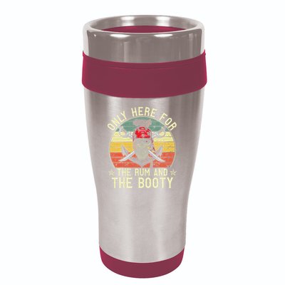 mb Here Only For The Rum And The Booty Pirate Halloween 16oz Travel Tumbler