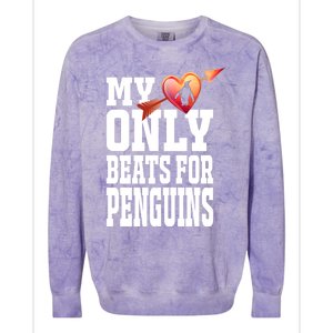 My Heart Only Beats For Penguins Funny Valentines Day Gift Funny Gift Colorblast Crewneck Sweatshirt