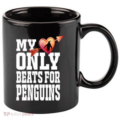 My Heart Only Beats For Penguins Funny Valentines Day Gift Funny Gift 11oz C Handle Ceramic Mug