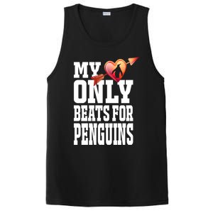 My Heart Only Beats For Penguins Funny Valentines Day Gift Funny Gift PosiCharge Competitor Tank