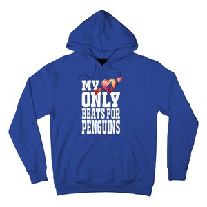 My Heart Only Beats For Penguins Funny Valentines Day Gift Funny Gift Hoodie