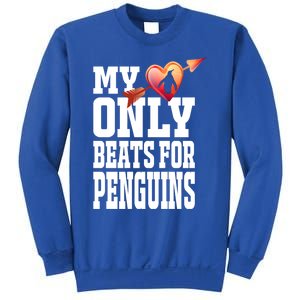 My Heart Only Beats For Penguins Funny Valentines Day Gift Funny Gift Sweatshirt