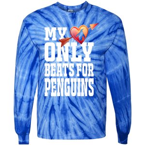 My Heart Only Beats For Penguins Funny Valentines Day Gift Funny Gift Tie-Dye Long Sleeve Shirt