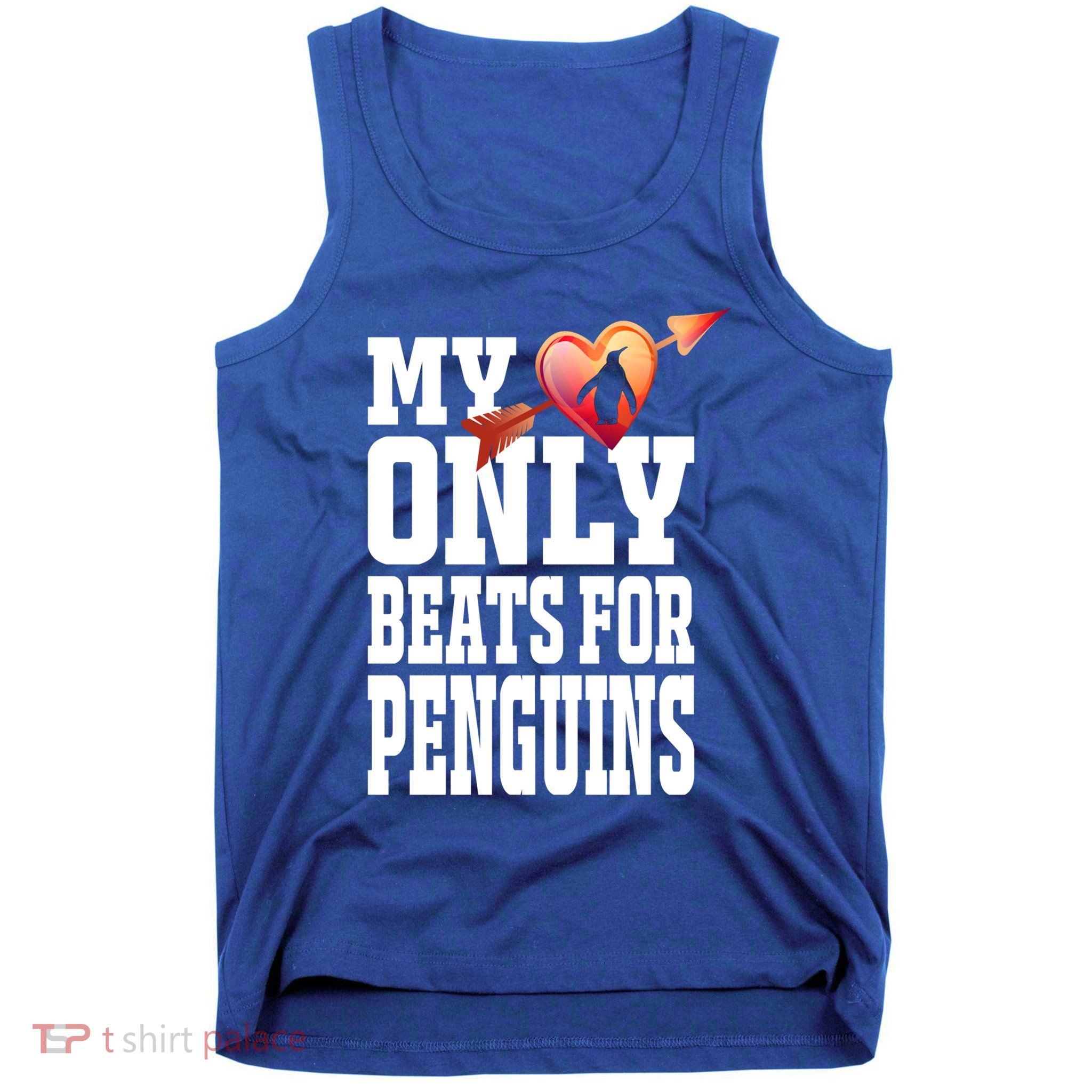My Heart Only Beats For Penguins Funny Valentines Day Gift Funny Gift Tank Top