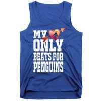 My Heart Only Beats For Penguins Funny Valentines Day Gift Funny Gift Tank Top