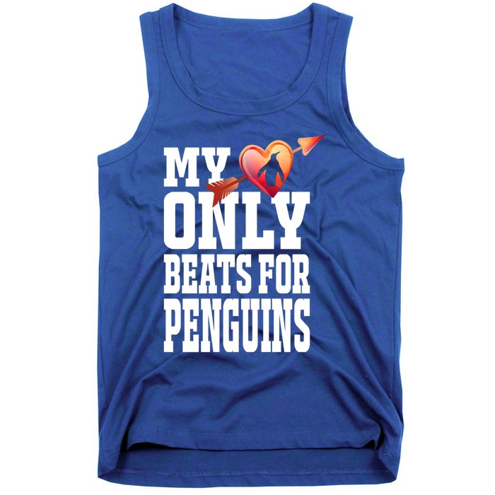 My Heart Only Beats For Penguins Funny Valentines Day Gift Funny Gift Tank Top