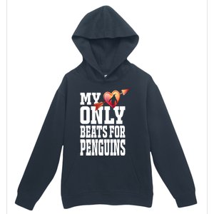 My Heart Only Beats For Penguins Funny Valentines Day Gift Funny Gift Urban Pullover Hoodie