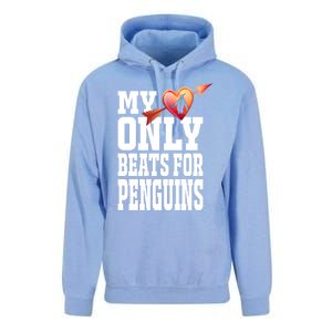 My Heart Only Beats For Penguins Funny Valentines Day Gift Funny Gift Unisex Surf Hoodie