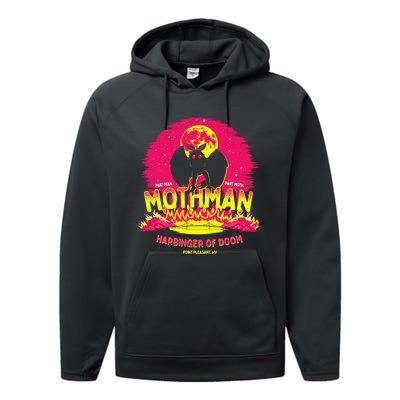 Mothman Harbinger Of Doom! Funny Cute Cryptid Creature Performance Fleece Hoodie