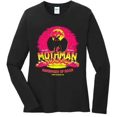 Mothman Harbinger Of Doom! Funny Cute Cryptid Creature Ladies Long Sleeve Shirt