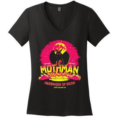 Mothman Harbinger Of Doom! Funny Cute Cryptid Creature Women's V-Neck T-Shirt