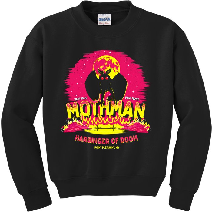 Mothman Harbinger Of Doom! Funny Cute Cryptid Creature Kids Sweatshirt