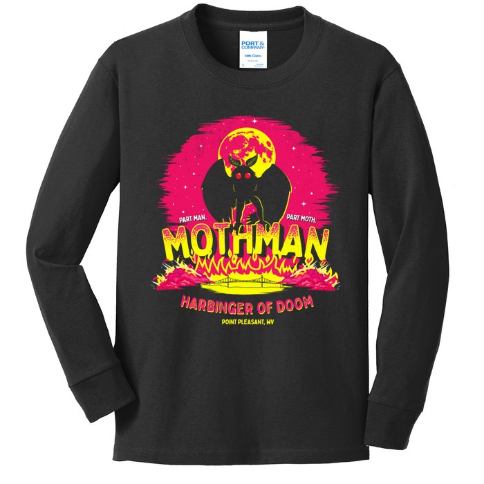 Mothman Harbinger Of Doom! Funny Cute Cryptid Creature Kids Long Sleeve Shirt