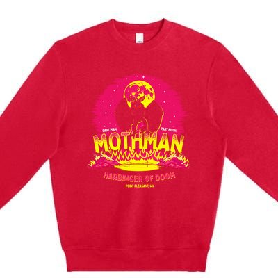 Mothman Harbinger Of Doom! Funny Cute Cryptid Creature Premium Crewneck Sweatshirt