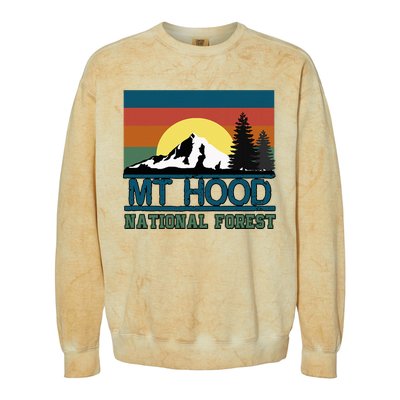 Mt Hood Oregon National Forest Trees Retro Colorblast Crewneck Sweatshirt